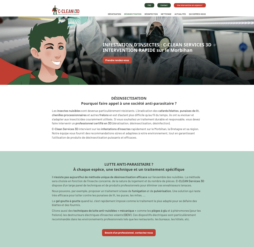 C-Clean Services 3D - Page site internet