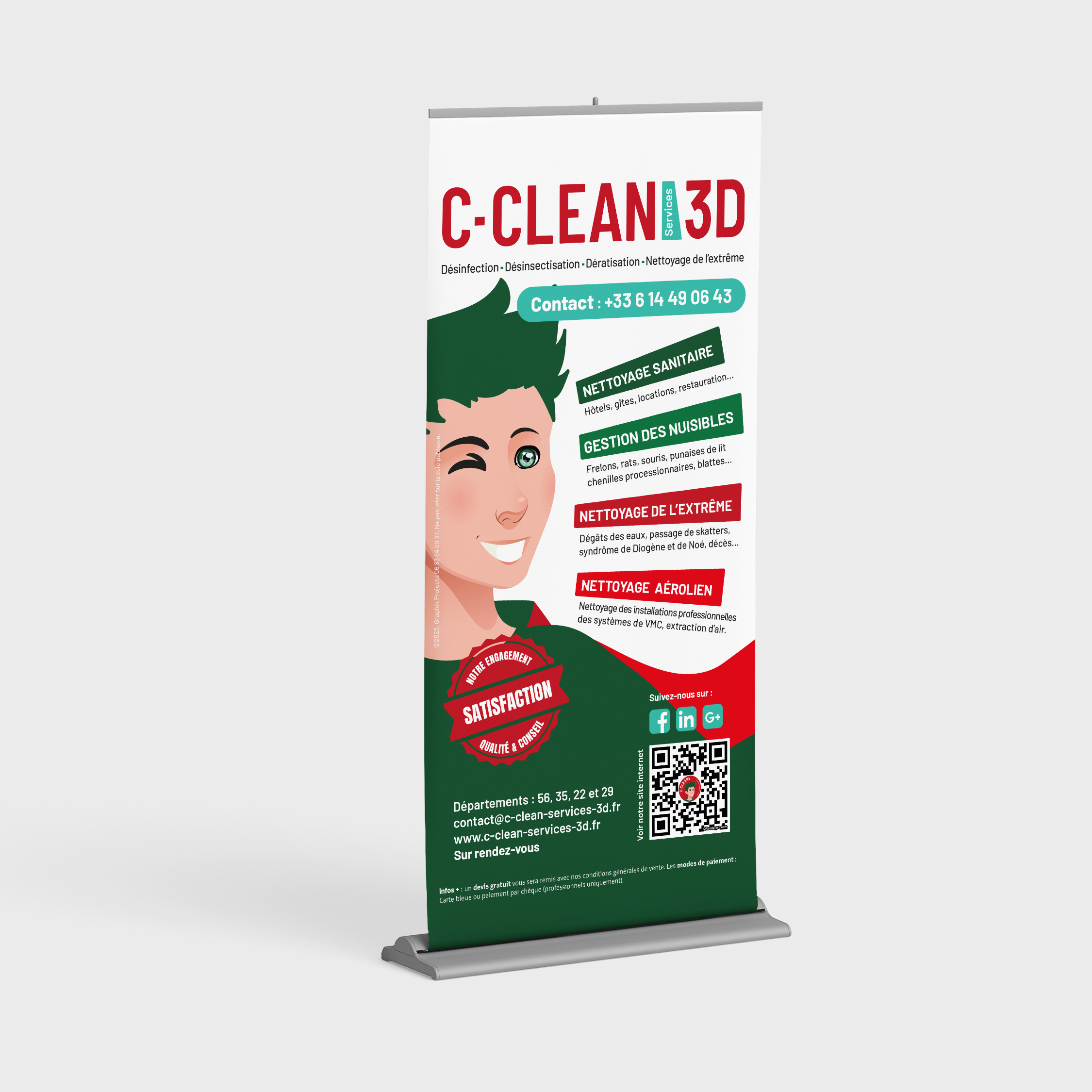 C-Clean Services 3D Roll up du client