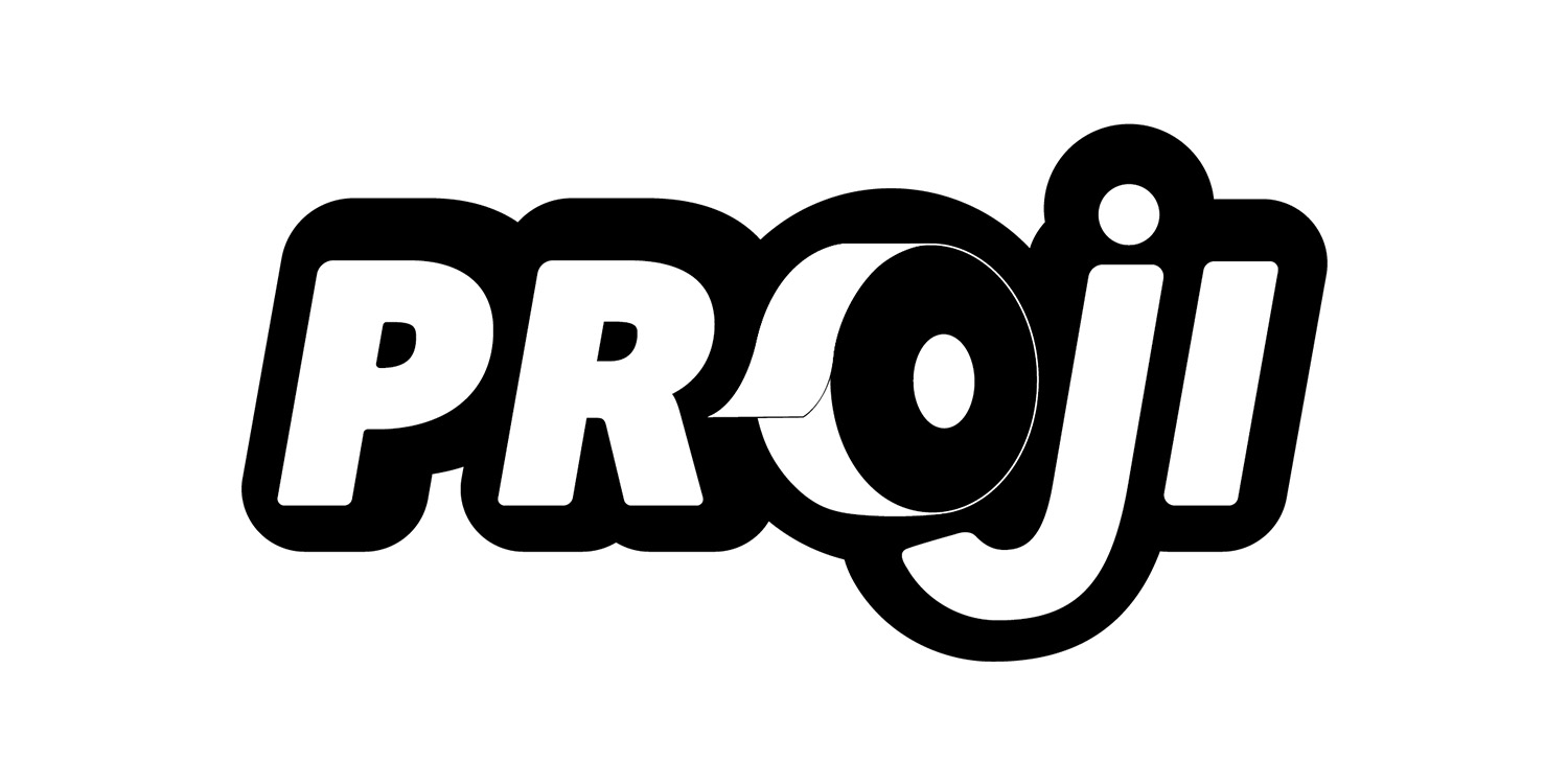 Logo en noir et blanc Proji