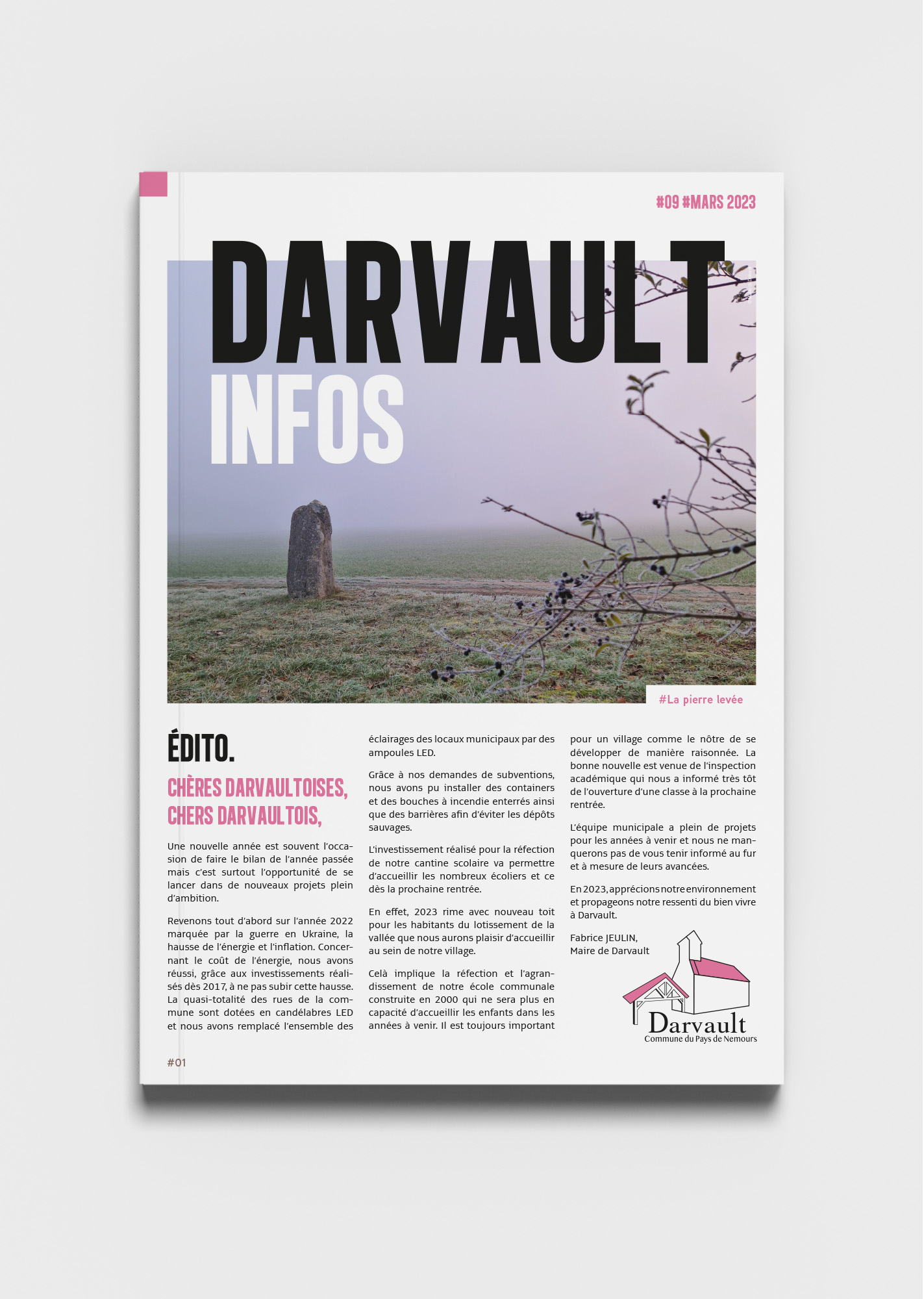 Mairie de Darvault, Couverture du journal communal de mars 2023